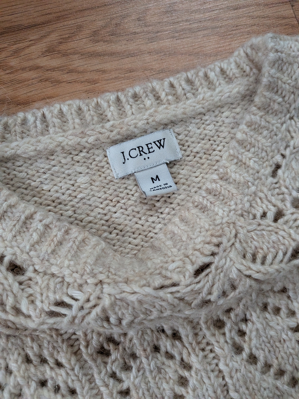 J. Crew Cream Knit Sweater with Lace Shoulder Detail - Picture 5 of 7